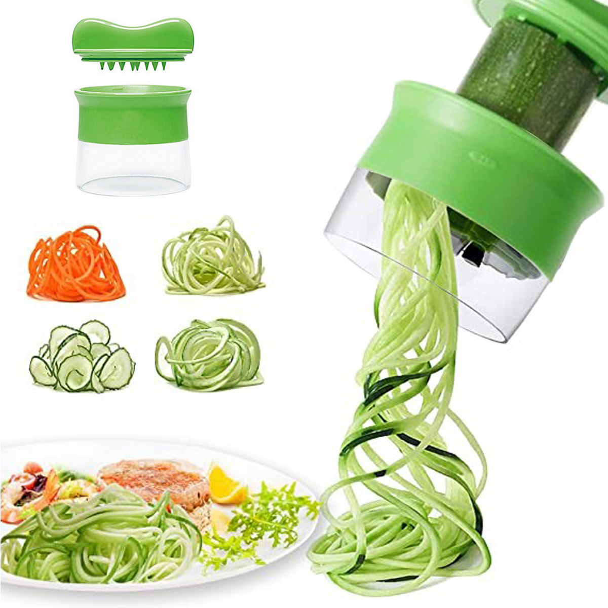 Spiralizer Vegetable Noodle - Manual Vegetable Spiral Slicer, Create Healthy