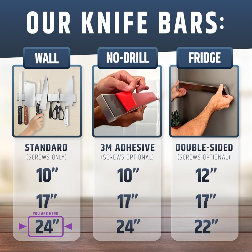 24 Inch Heavy-Duty Magnetic Kn - Magnetic Knife Strip review and price