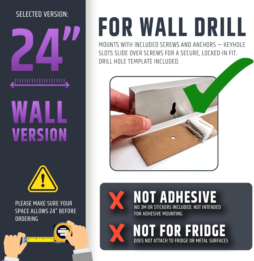 24 Inch Heavy-Duty Magnetic Kn - Magnetic Knife Strip review and price