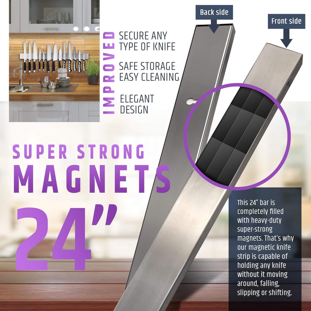 24 Inch Heavy-Duty Magnetic Kn - Magnetic Knife Strip review and price