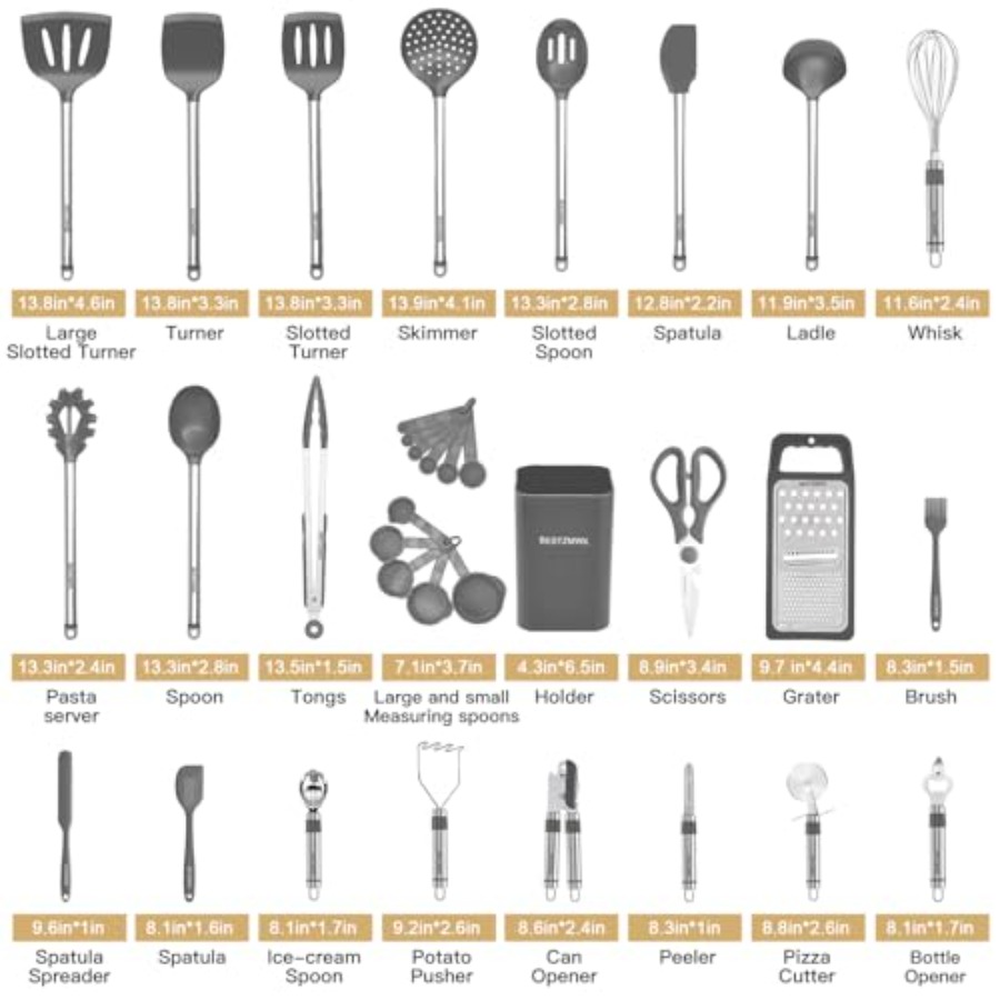 Kitchen Utensil Set-Silicone C - Kitchen Gadgets Set review and price