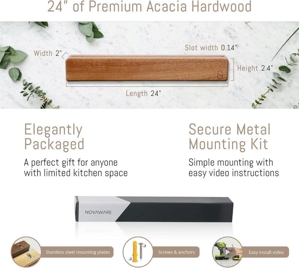 Premium 24 inch Magnetic Knife - Magnetic Knife Strip review and price