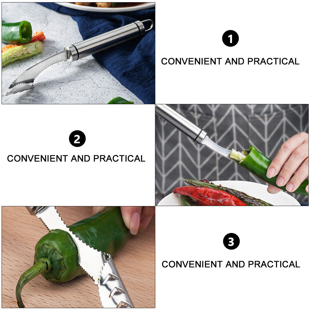 2Pcs Stainless Steel Chili Cor - Kitchen Gadgets Kitchen review and price