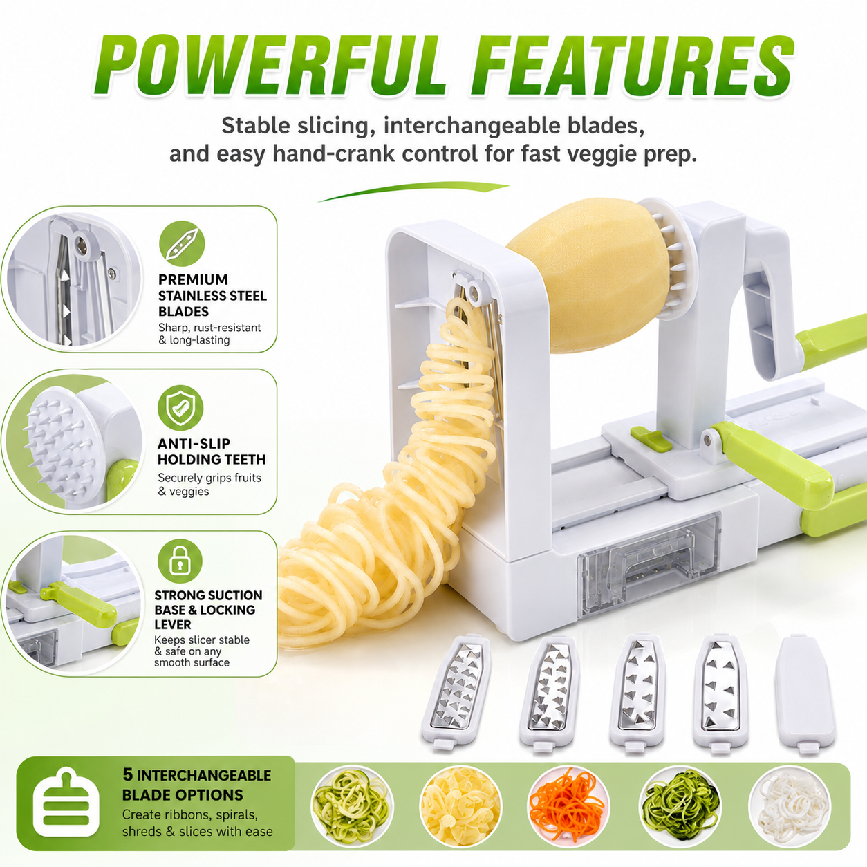 5 in 1 Hand Crank Vegetable Sp - Spiralizer Vegetable Noodle review and price